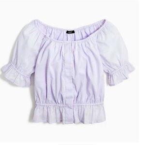 J. Crew gathered scoop neck crop top size M lavender